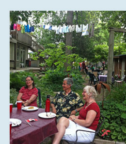 Photo of cohousing gathering.